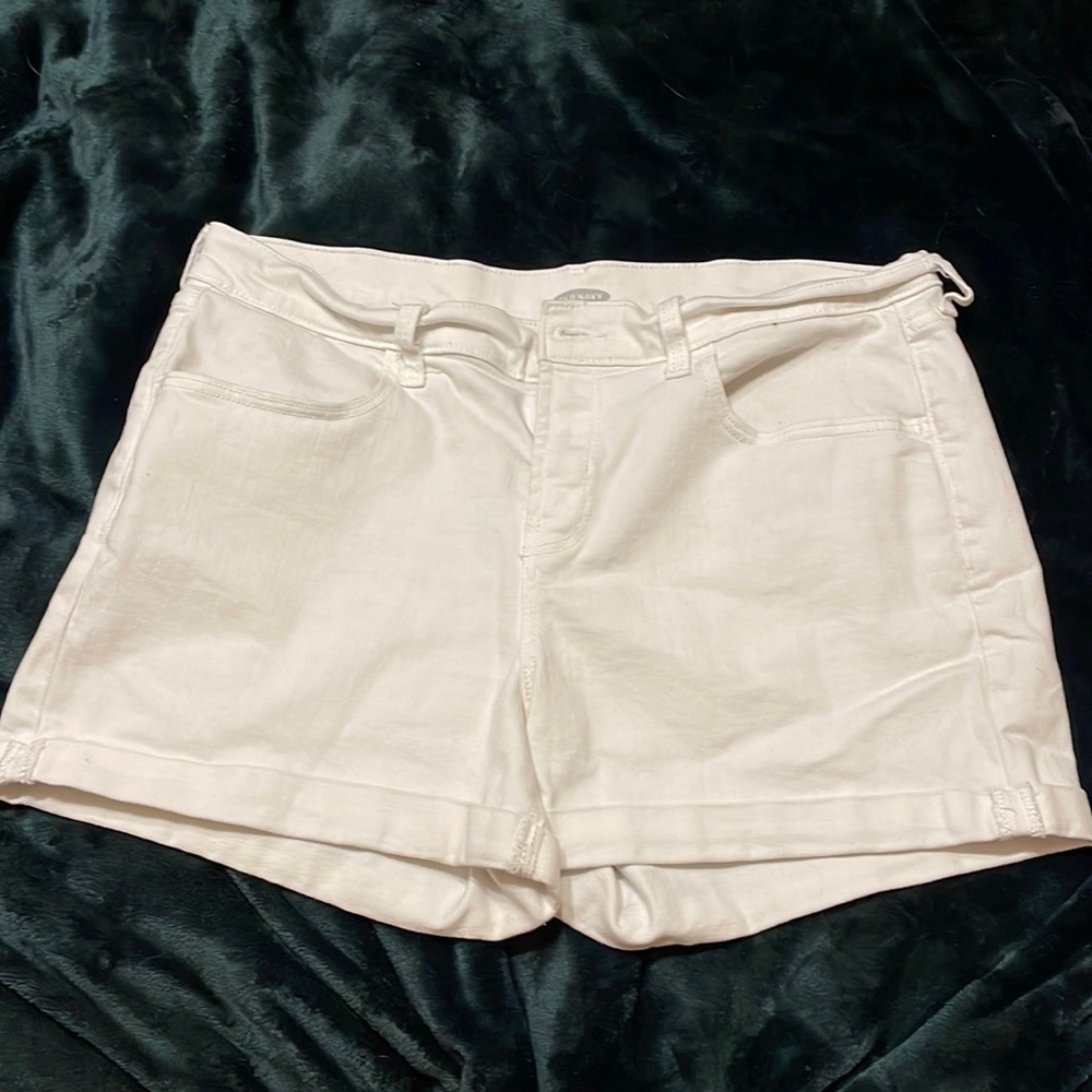 White jean shorts
